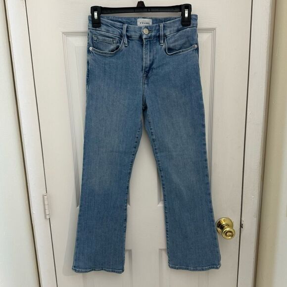 FRAME Denim Le Crop Mini Boot Size 26 Light Wash Stretchy Comfy - Picture 1 of 8